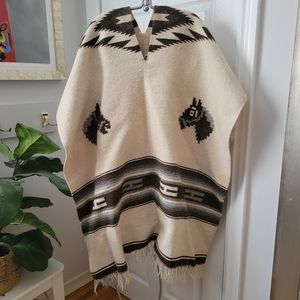 Vintage Southwest Wool Poncho The Dude